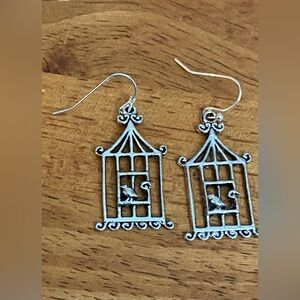 NEW silver coloured Birdcage earrings